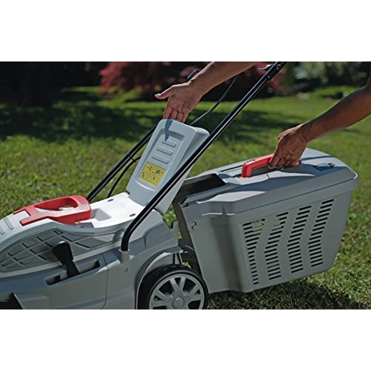 IKRA Elektro Rasenmäher IERM 1434 U Fangbox 35l Schnittbreite 34cm Schnitthöhe 5-fach höhenverstellbar 25?65mm – Bild 6