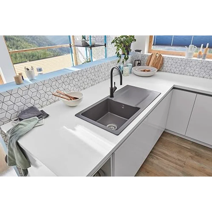 Villeroy & Boch Küchenarmatur 92540005, Edelstahl anthracite, mit Ausziehbrause und keramischen Dichtungen – Bild 7