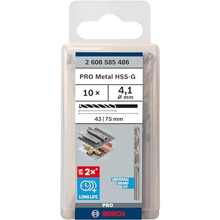 Bosch Professional Metallbohrer HSS-G geschliffen (10 Stück, Ø 4,1 mm) - Preisvergleich – Bild 2