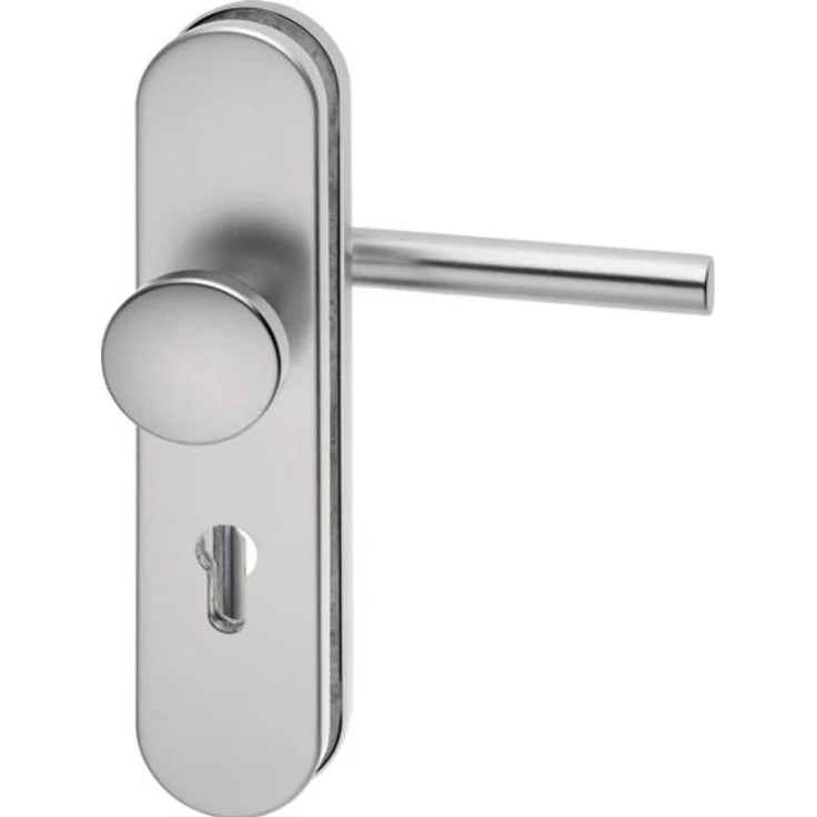EDI Türgriff + Türgarnitur Logo 8743/0772, Aluminium F1, 72 mm, für Türstärken 35-45 mm, mit Anbohrschutz und verdeckter Verschraubung