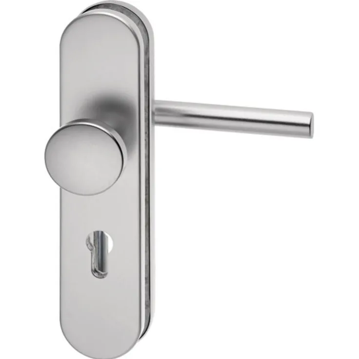 EDI Türgriff + Türgarnitur Logo 8743/0772, Aluminium F1, 72 mm, für Türstärken 35-45 mm, mit Anbohrschutz und verdeckter Verschraubung