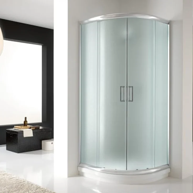 Eckeinstieg Duschkabine Runddusche 90x90 H185 Transparent 6mm Glas Mod. Alabama – Bild 7