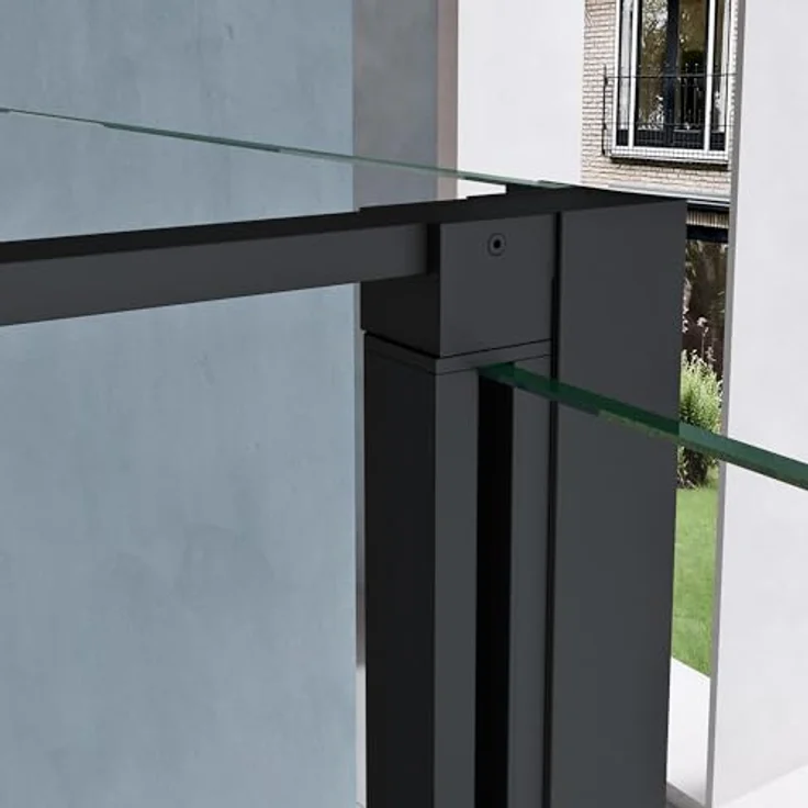 doporro Ravenna66UK U-Form Duschkabine 75x90cm, Duschabtrennung in schwarz mit 2 Drehtüren aus ESG-Sicherheitsglas und NANO-Beschichtung – Bild 3
