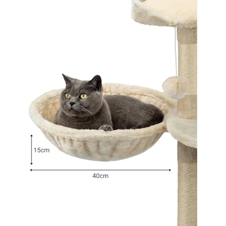 lionto Liegemulde für Kratzbäume 40 cm Durchmesser, 15 cm Tiefe beige – Bild 5