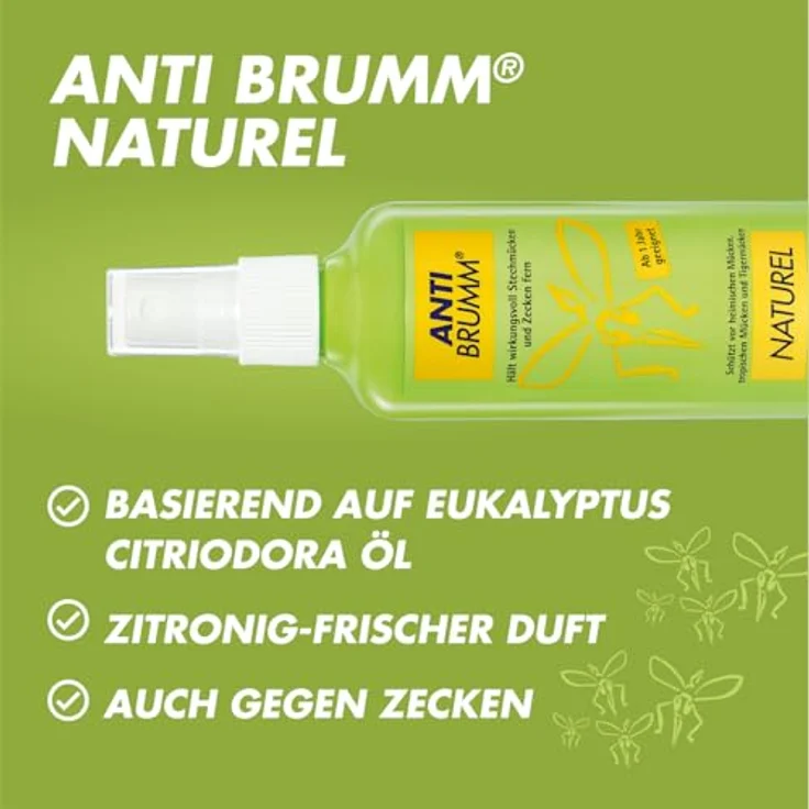 HERMES Arzneimittel GmbH ANTI-BRUMM Naturel Insektenspray, 150 ml Pumpzerstäuber, schützt bis zu 5 Stunden vor Mücken und Zecken – Bild 4