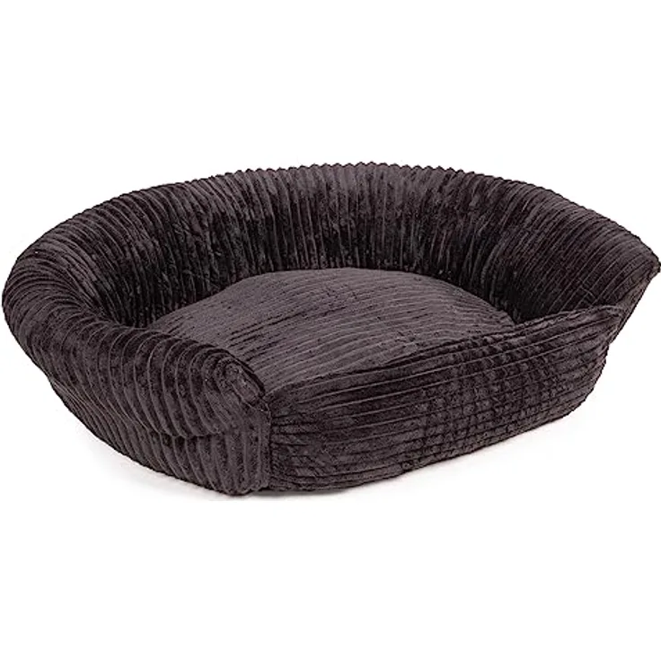 Wallace & Jones | Hundebett Cordo - Breitcord-Obermaterial samtweich - schwarz | S | ca. 60 x 50 x 24 cm