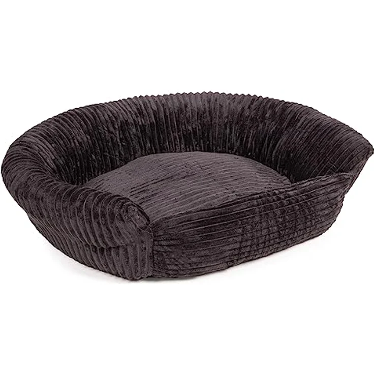 Wallace & Jones | Hundebett Cordo - Breitcord-Obermaterial samtweich - schwarz | S | ca. 60 x 50 x 24 cm – Bild 1