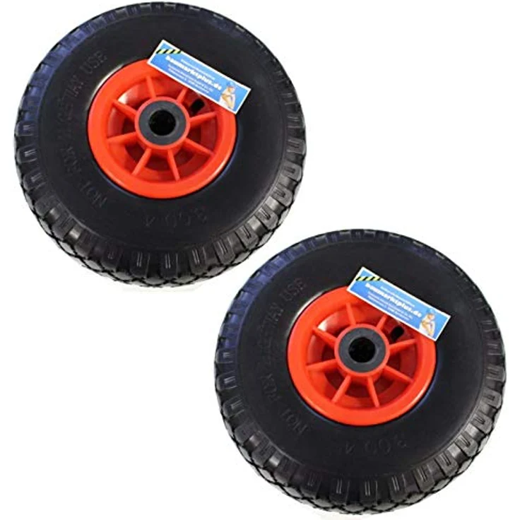 2x Sackkarrenrad Pannensicher 260mm 3.00-4 PU Sackkarre Ersatzrad Rad - Preisvergleich – Bild 2