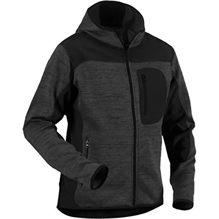 BLÅKLADER Strickfleecejacke 4930 2117, Arbeitsjacke mit Softshell-Verstärkung, Designerkapuze, blau – Bild 2