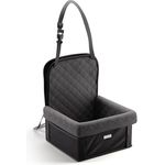 Gütewerk Hunde Autositz - Mittlerer und Kleiner Hundesitz für Vordersitz - Stabiles, faltbares Zubehör mit Sicherheitsleine -wasserdicht, Auto Haustiersitz, Leicht, Bequem, Haustierpflege. Schwarz