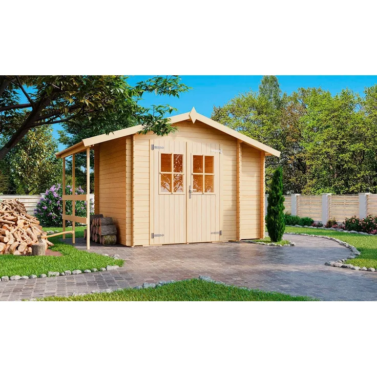 Nordic Holz Gartenhaus Narva 475, BxT: 330x231 cm, 18 mm starke Wände, modernes Satteldach, extra Stabilität