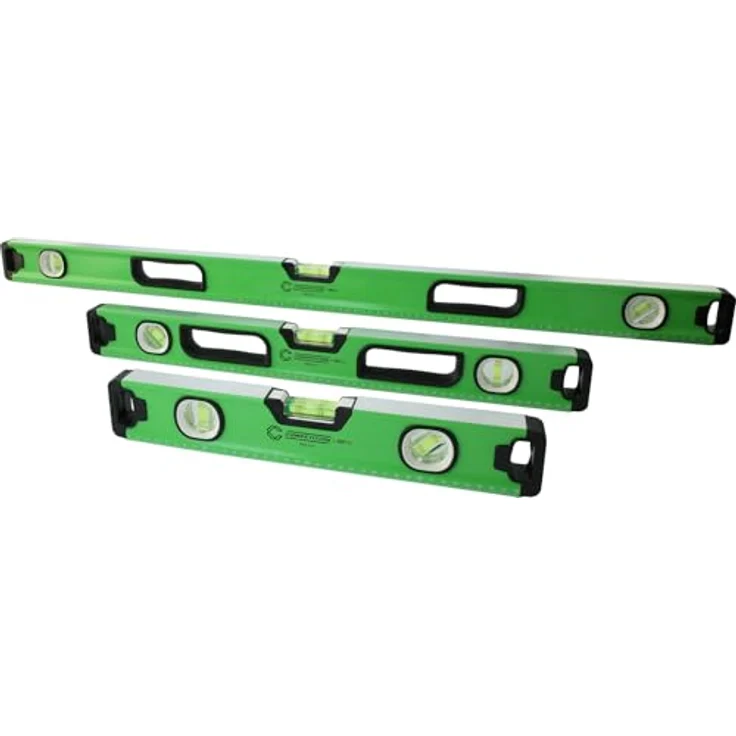 KS Tools 512.0510 COMPETITION Wasserwaagen-Satz, 3-tlg, Aluminium mit 3 Acrylglas-Blocklibellen, 400 + 600 + 1000 mm – Bild 1