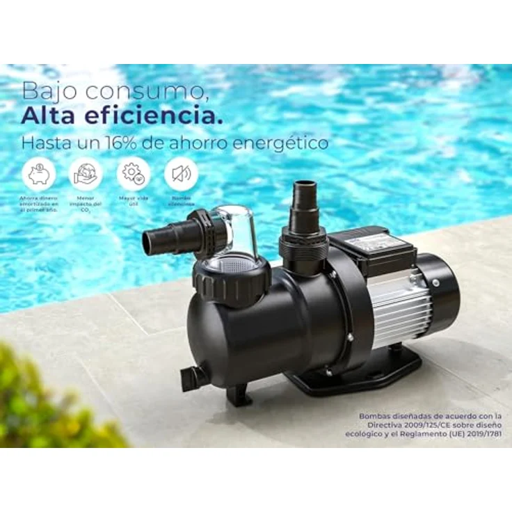 Gre Filterpumpe 2024, Metall, 17.5x26.5x40.75 cm, Schwarz, für Pools und Wasserspaß – Bild 4