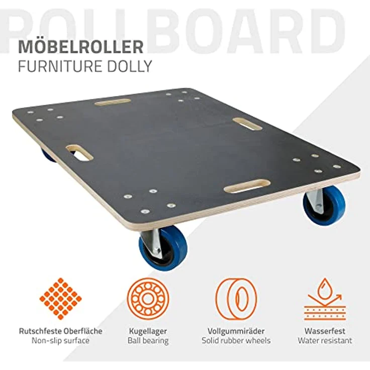 ecd germany Transportroller 60x80 cm belastbar bis 800 kg – Bild 3