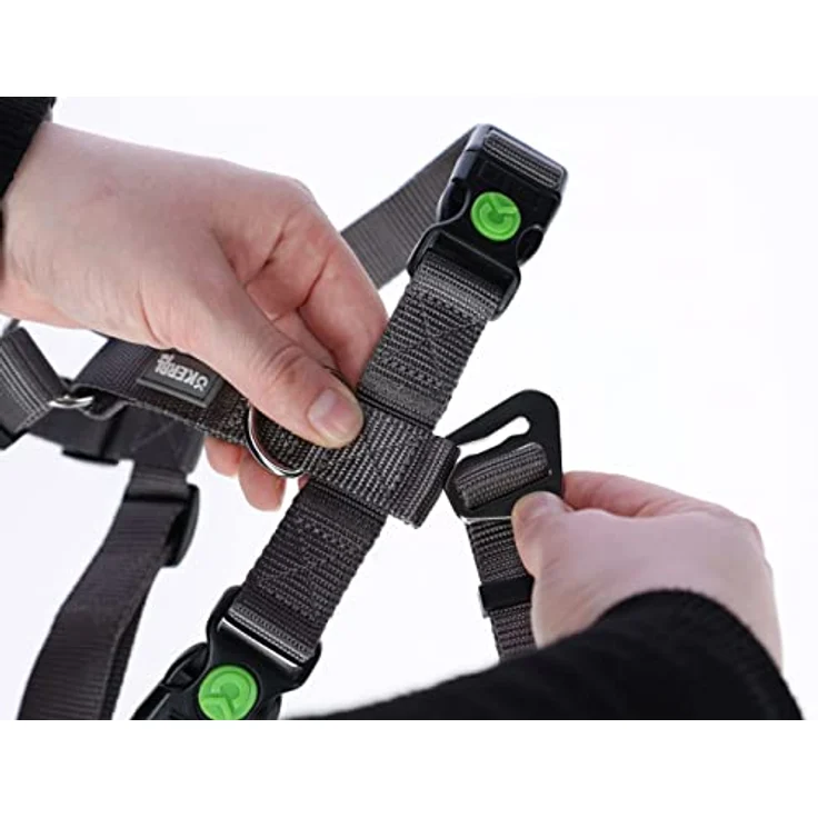 Kerbl Pet Panikgeschirr Miami, grau, ausbruchsicher mit abnehmbarem Taillengurt, 15 mm, 38-52 cm – Bild 2