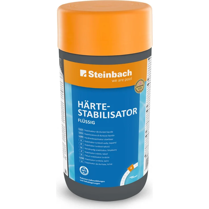 Steinbach Flüssiger Härtestabilisator für optimalen Kalkschutz, 1 Liter - ideal für kristallklares Poolwasser und einfache Dosierung