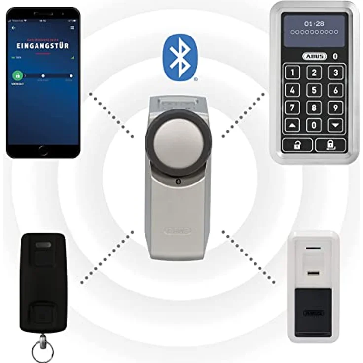 ABUS HomeTec Pro Bluetooth CFA3100, Elektronisches Türschloss mit App-Steuerung, Zugangskontrolle, Silber – Bild 5