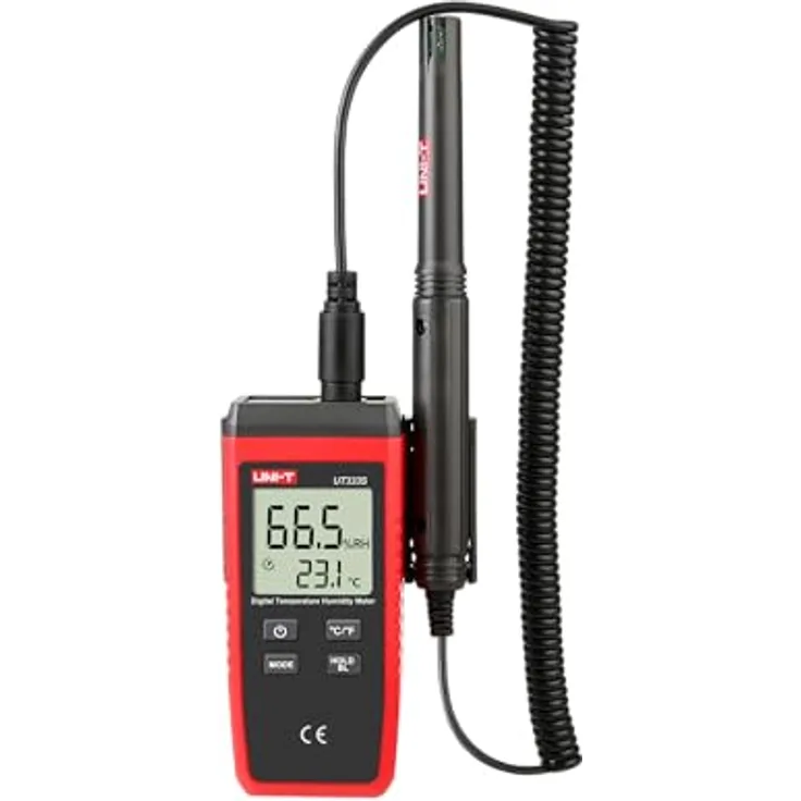 Uni-T UT333S, digitales Mini-Temperatur-Feuchtigkeitsmessgerät mit geteiltem Design zur präzisen Messung in schwer zugänglichen Bereichen