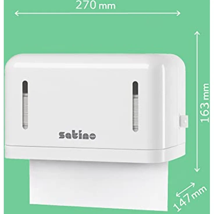 Satino Papierhandtuchspender Mini PT4, platzsparend für kleine und mittlere Waschräume, made in Germany – Bild 2