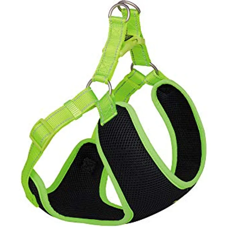 Nobby Geschirr Black Mesh Reflect, neon gelb L: 33-41 cm + 37 cm, B: 10 mm, 1 Stück