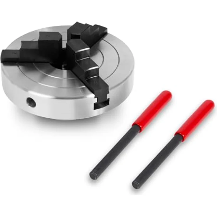 EBERTH Dreibackenfutter 100 mm, 4" Selbstzentrierend mit 1"-8TPI Gewinde, inkl. Spannwerkzeug, für Drechselbank, Präzise Spannlösungen für Holz, Metall und Kunststoff – Bild 3