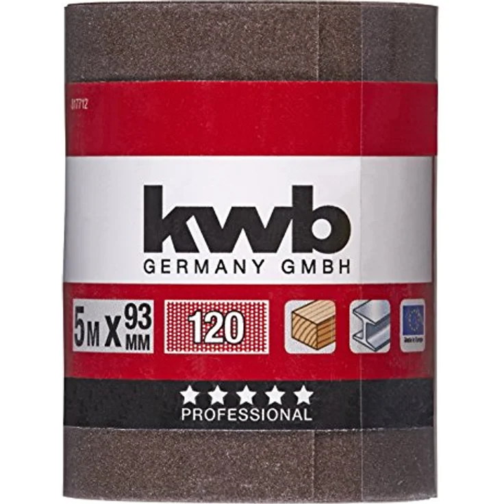 kwb Schleifpapier-Rolle – für Metall und Holz, K-120, 93 mm x 5 m, Korund – Bild 2