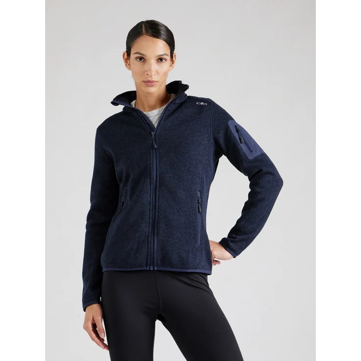 CMP Fleecejacke Stickerei, Melange Obermaterial, dunkelblau, Langarm – Bild 1