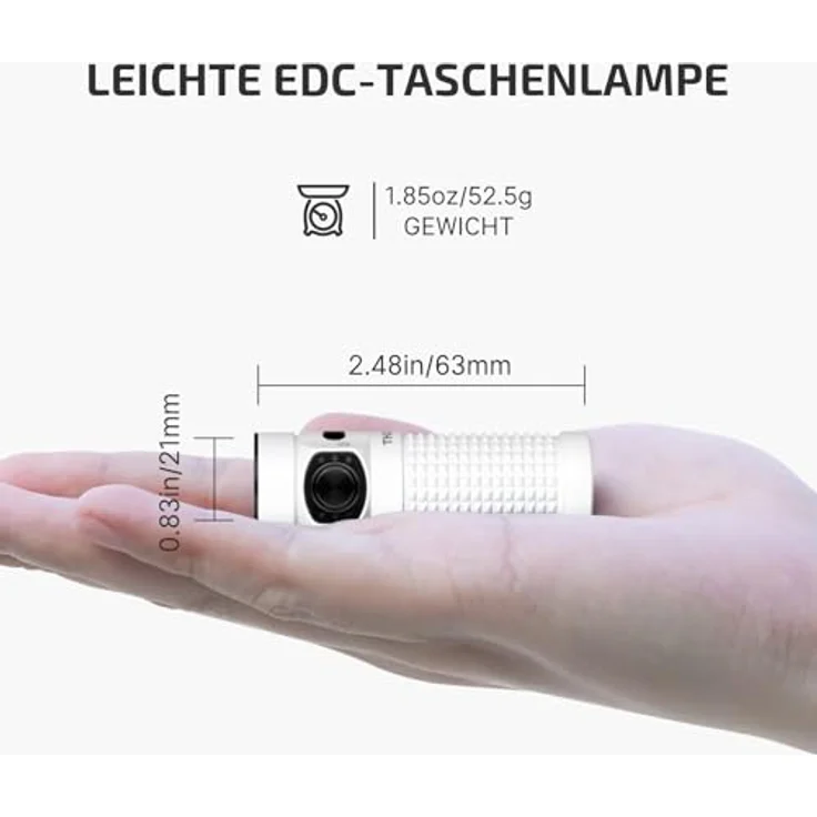 OLIGHT Baton 4 kit Mini LED Taschenlampe, wiederaufladbar mit Ladecase, 1300 Lumen, 190 Tage Laufzeit, kompakt und leistungsstark – Bild 2