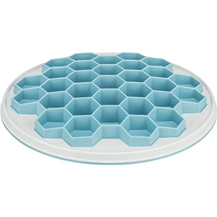 TRIXIE Slow Feeding Anti Schling Platte Hive, Kunststoff/TPR/TPE, Ø 30 cm, Grau/Blau - 25039