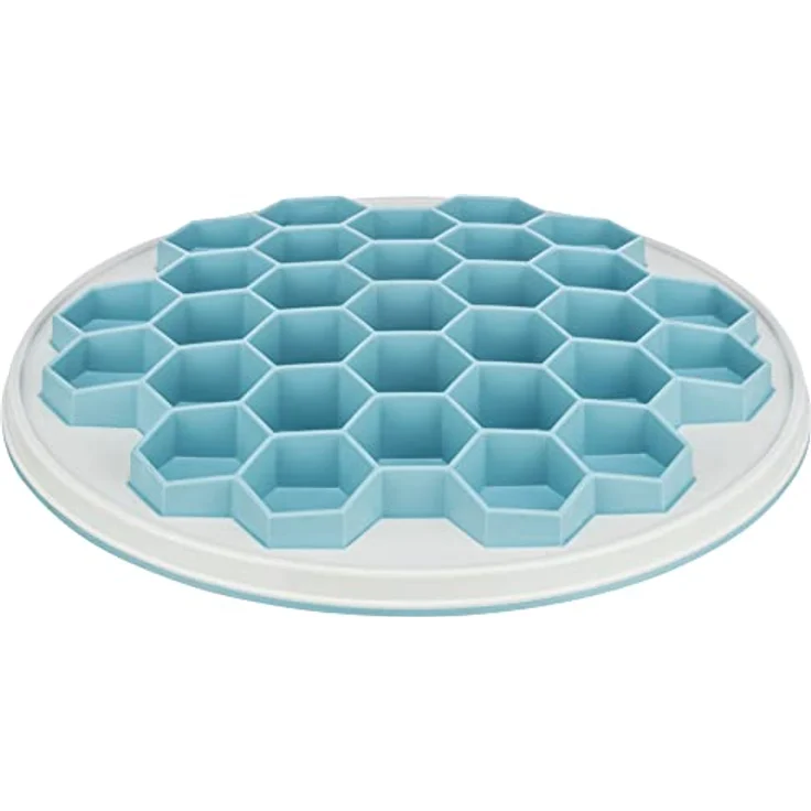 TRIXIE Slow Feeding Anti Schling Platte Hive, Kunststoff/TPR/TPE, Ø 30 cm, Grau/Blau - 25039 – Bild 1