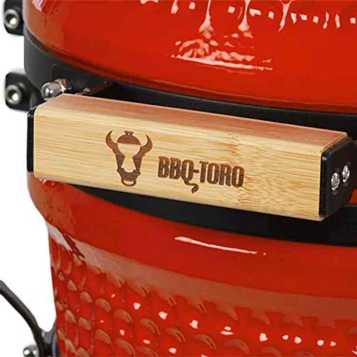 BBQ-Toro Kamado Grill | Holzkohlegrill Haiiro Ø 32 cm mit Thermometer, Holzgriff | Rot | Kamado Keramikgrill, Mini Holzkohlegrill, Mini Kamado Grill, Keramik Grill, Kamado BBQ, Ceramic Grill – Bild 5