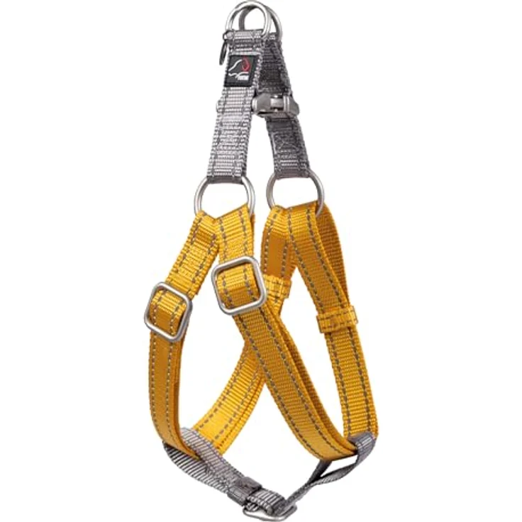 HKM ANAM Cara Hundegeschirr, Taupe/Goldgelb, super weich und bequem mit verstellbarem Gurt