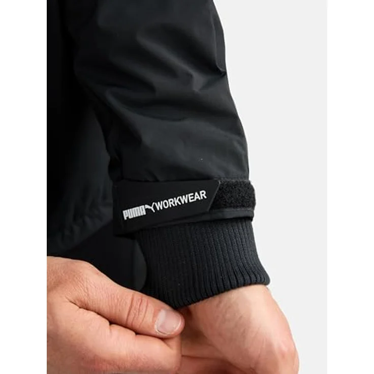 PUMA Workwear Regenjacke ESSENTIALS robuste Allwetterjacke für den Outdoor-Einsatz, reflektierender Vorderreißverschluss, schwarz – Bild 5