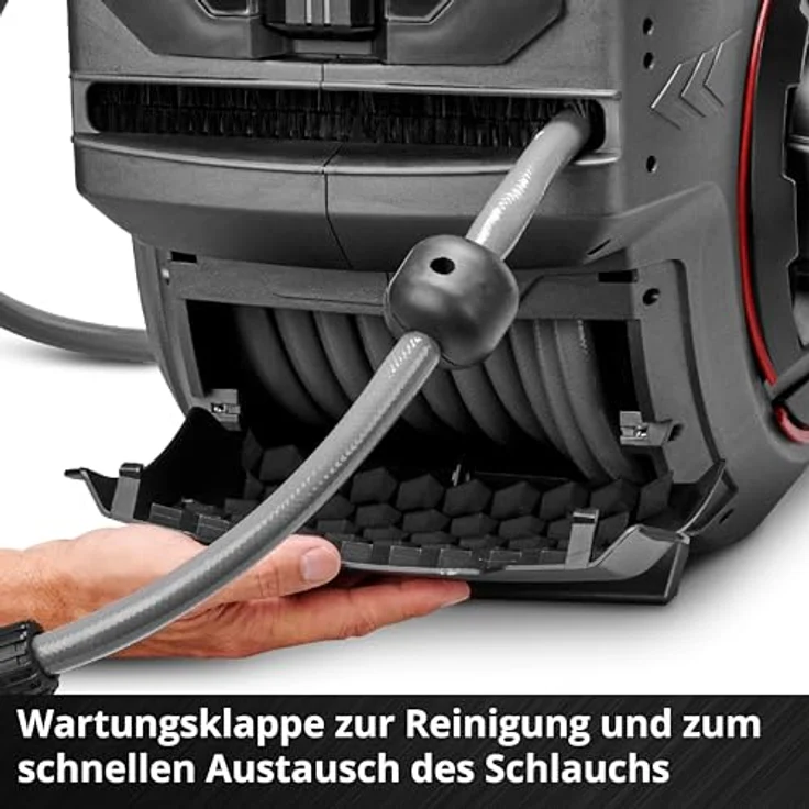 Einhell Schlauchtrommel GE-HR 18/30-1 WH Li-Solo, automatische Schlauchaufwicklung, ohne Akku und Ladegerät, 30 m Kapazität, UV- und spritzwassergeschützt – Bild 7