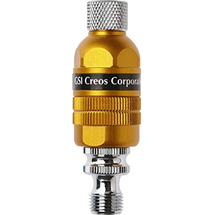GSI Creos Mr. Hobby PS382 Drain & Dust Catcher Light, Aluminium-Luftfilter für Airbrush, reduziert Wassertröpfchen & Staub, Chrom-Gelb – Bild 1