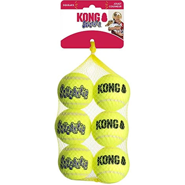 KONG – Squeakair Balls – Premium-Hundespielzeug, Quietschende Tennisbälle, Zahnschonend – Für Mittelgroße Hunde (6er–Pack) – Bild 2