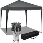 WOLTU Pavillon Pop-Up wasserdichter Faltpavillon Sonnenschutz Event Pavillon Gartenpavillon auf Terrasse Camping Festival Pagodenzelt aus Oxford Metallrahmen 3 x 3 m Anthrazit