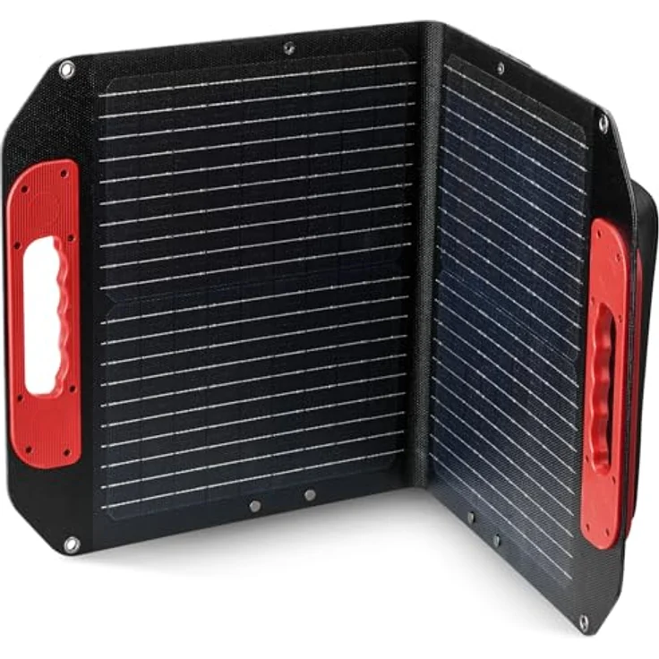 Einhell Solarpanel 40W, Mobiles Solarmodul mit 23% Wirkungsgrad, USB-A und USB-C Anschlüssen, faltbar und spritzwassergeschützt – Bild 1