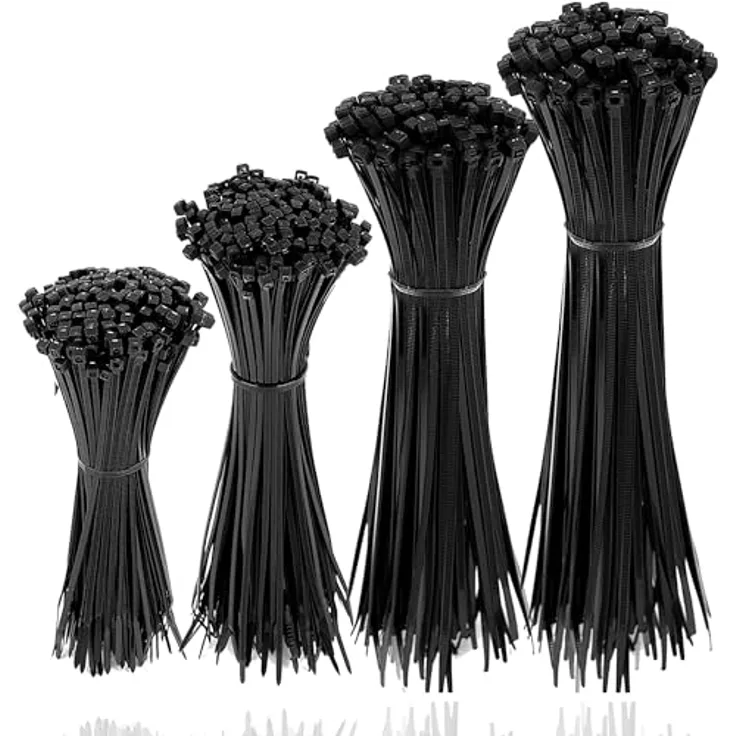 toolmate® 500x Kabelbinder cable ties schwarz Set - kurz & lang - reißfest & UV beständig - diverse Längen - für Handwerk & Haushalt