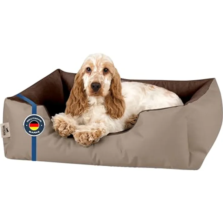 BedDog Hundebett M - Hundekissen - Hundekorb - Hundecouch - Hundesofa - Bezug abziehbar, Waschbar, für Kleine Hunde, Cordura und Microfaser-Velours, in verschiedenen Farben erhältlich