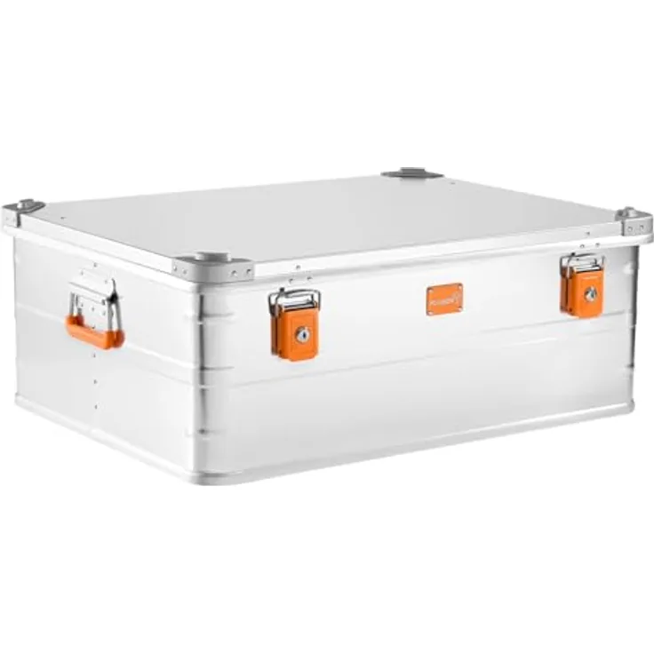 Alubox Alukiste E241-27, abschließbar, 114 Liter, Aluminium mit Gummidichtung und Stapelecken, inkl. Schlösser, Innenhöhe 27 cm