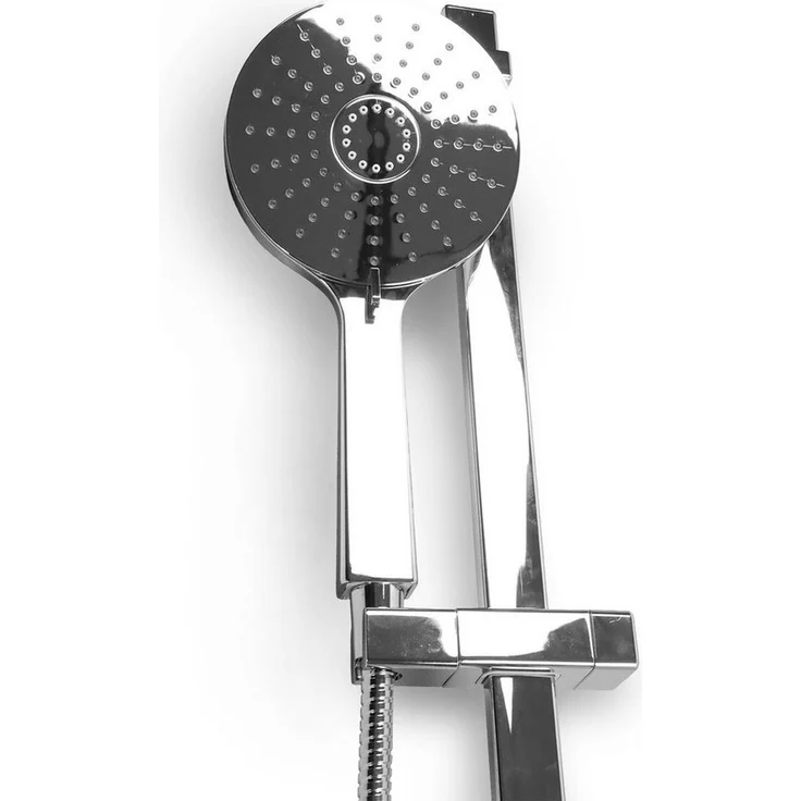 Feridras Duschsäule "Hidra", Verstellbare Vierkantstange mit 3 Funktionen Handbrause, Chromoptik, Höhe 8 cm