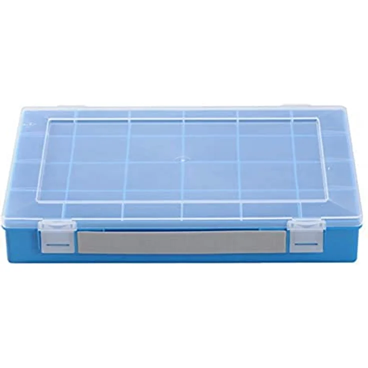 hünersdorff Sortimentskasten PP-Classic, stabile Sortierbox mit 24 Fächern, feste Facheinteilung, 22,5 x 33,5 x 5,5 cm, blau – Bild 1
