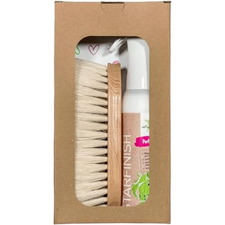 Bense & Eicke Fellpflege Geschenkset SchmutzLiese & StarFinish parfümfrei, 500 ml - Wurzelbürste und Glanzspray mit Naturfasern und staubabweisender Wirkung