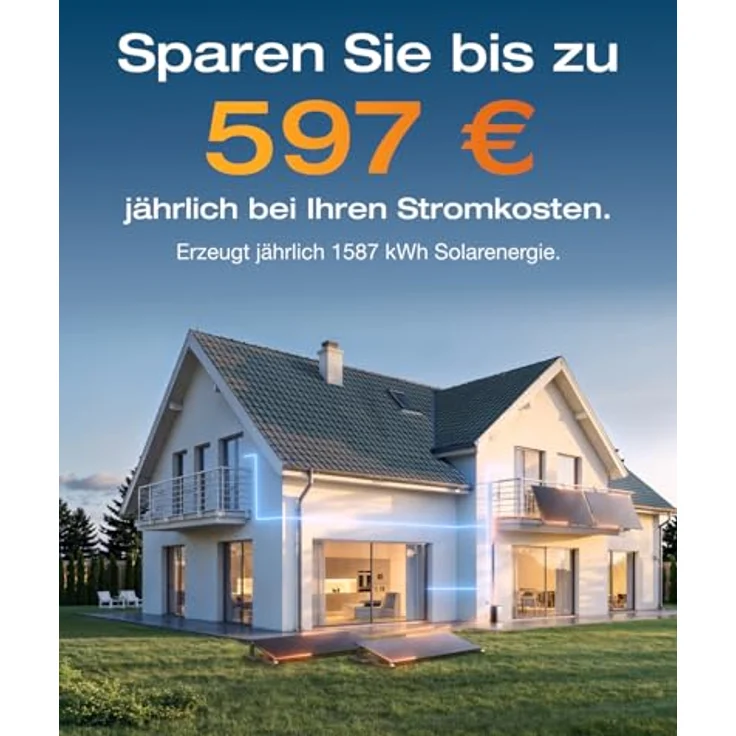 EcoFlow STREAM Ultra und AC Pro 3,84kWh, Balkonkraftwerk mit 1600W Speicher, Komplettset mit 4x 400W Solarpanel und Halterung für Gitterbalkon – Bild 5