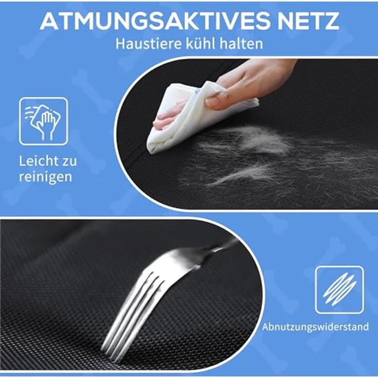 PawHut Hundeliege Outdoor, Erhöhtes Hundebett mit atmungsaktivem Mesh-Bezug, Schwarz für kleine und mittelgroße Hunde 91 x 69 x 29 cm – Bild 4