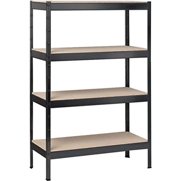 SCHULTE Regalwelt Stecksystem-Grundregal M, 4 Holzböden 1800x1000x400, schwarz