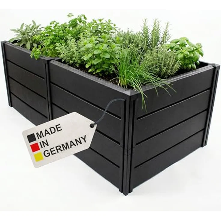 NYVI Hochbeet NYVIGreen 158x82x61cm, wetterfest, 672 Liter, Steckmontage ohne Werkzeug, anthrazit – Bild 1