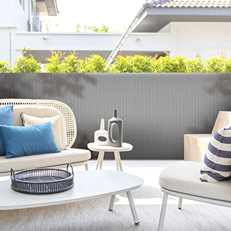Ribelli® PVC Sichtschutzmatte, Sichtschutzzaun für Balkon und Garten, wetterbeständig, Anthrazit (160 x 1000 cm) – Bild 4