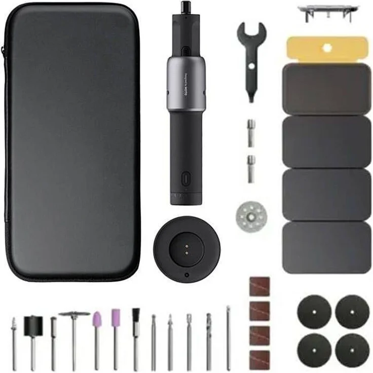 Hoto QWLDM001, Werkzeugkoffer mit 35-in-1 Universalwerkzeug, 5-stufiger Geschwindigkeitsregelung bis 25.000 U/min, schwarz – Bild 1